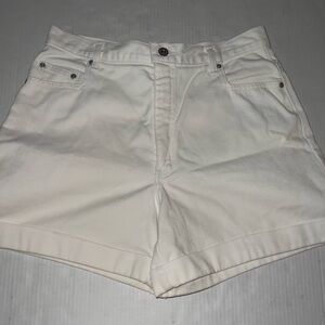 Vintage LA BLUES Denim Jean Shorts size 14 White High Waist 90s Y2K Mom Jeans